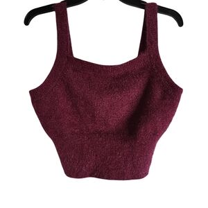 Elegant Burgundy Knit Women's Top